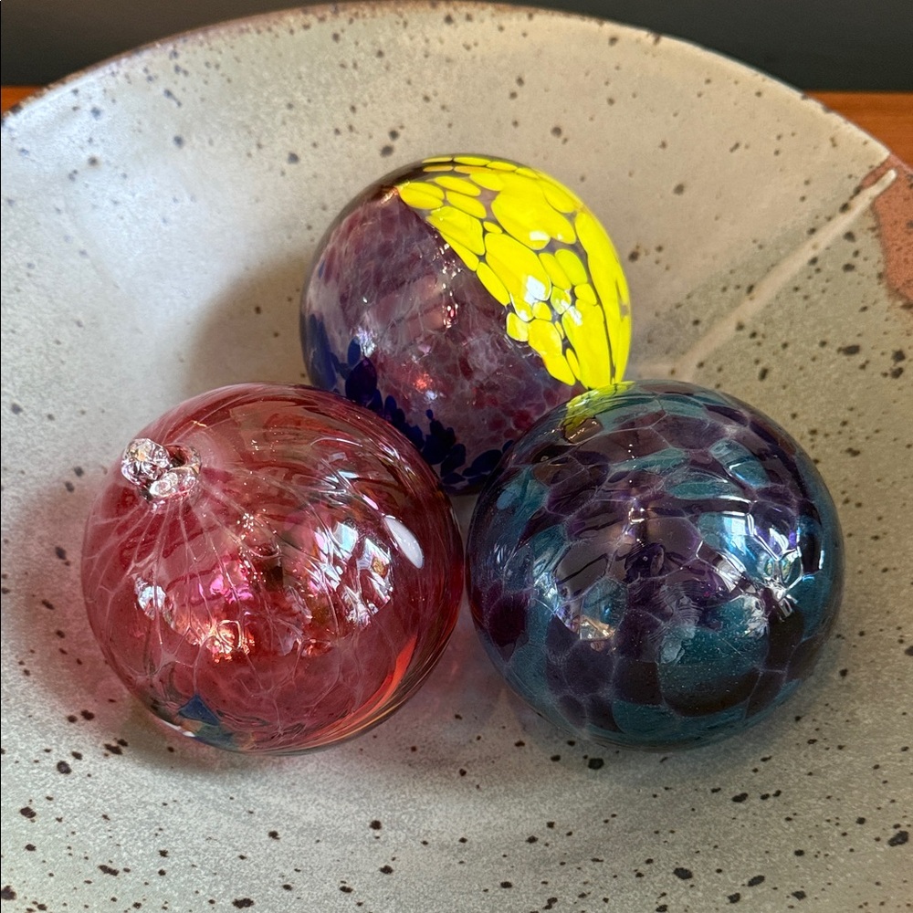 Artistic Glass Sphere Christmas 🎄 ornament handmade hand blown art glass